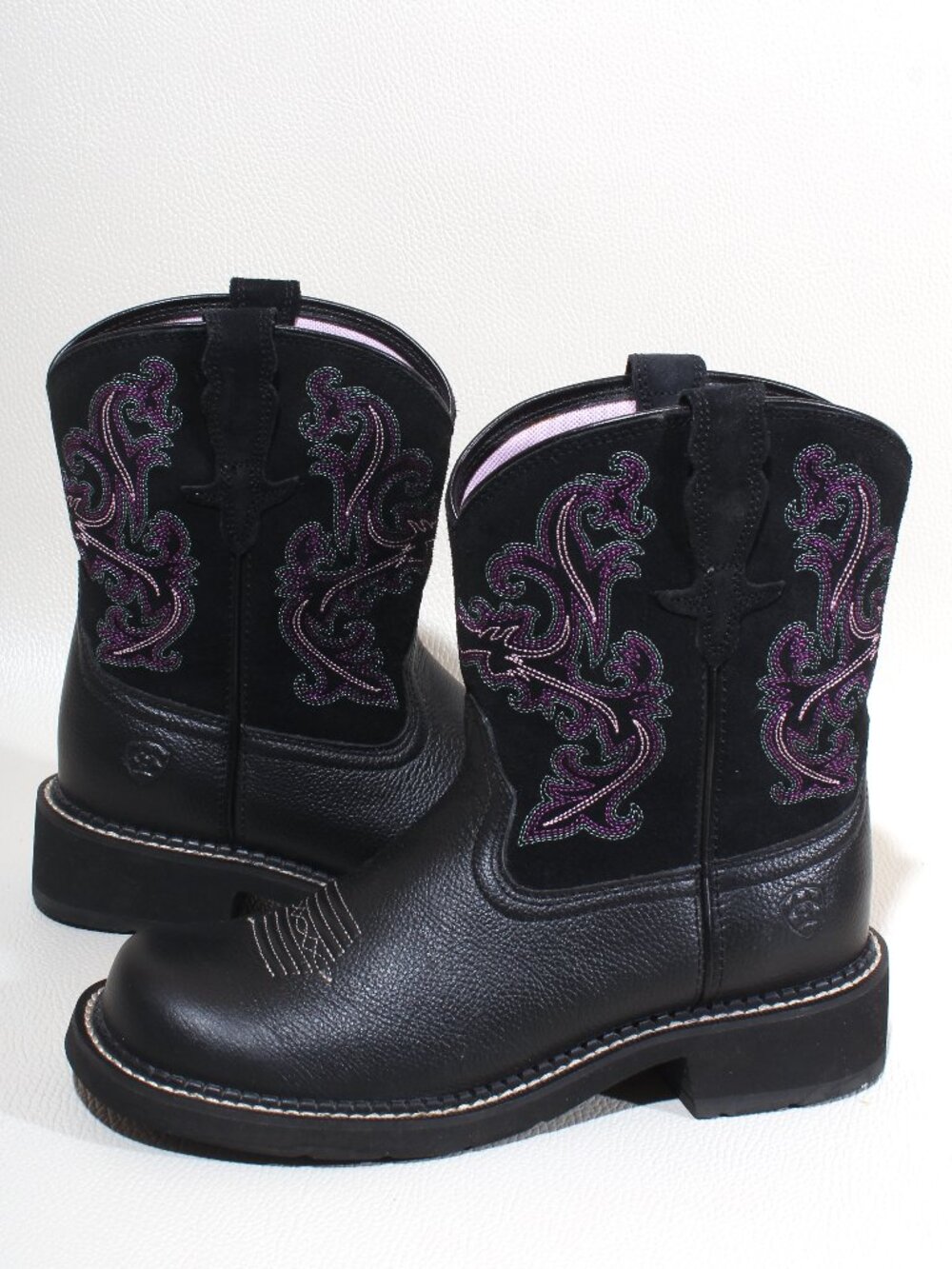 Womens Ariat Black Deertan Leather Fatbaby II Boot. 8" Size 8.5 B